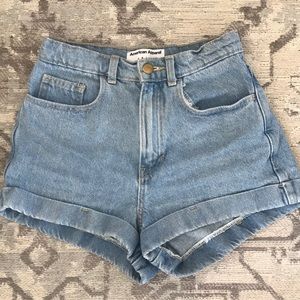 American Apparel High waisted Jean Shorts